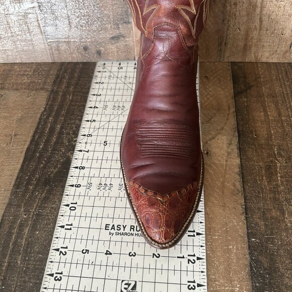 Dan Post 6614 Vintage Alligator Wingtip Western Cowboy Boots Mens 11.5 D - Picture 4 of 12